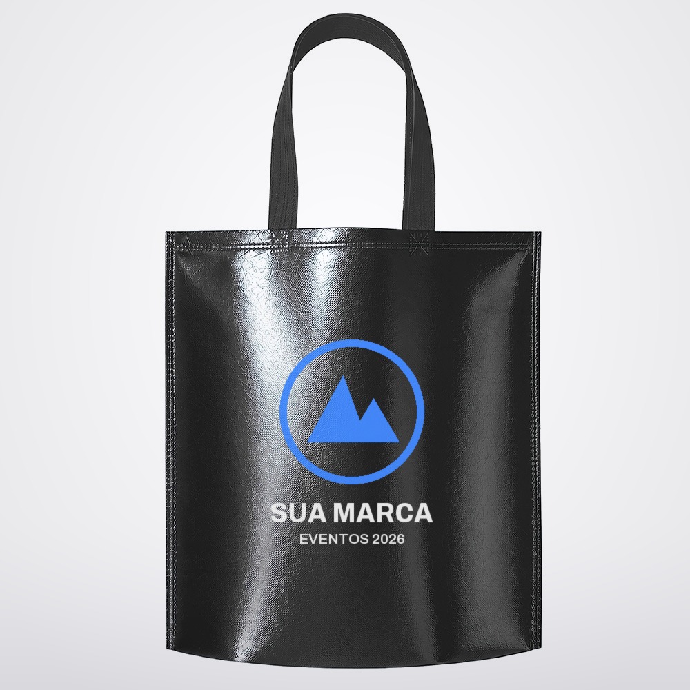 Sacola TNT Metalizada sobre fundo branco